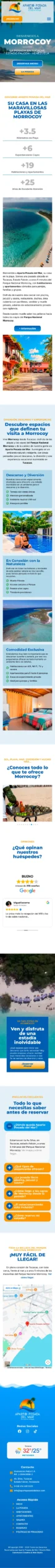 Página de inicio del sitio de Aparto Posada del Mar en celular
