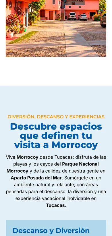 Espacios de la posada en celular
