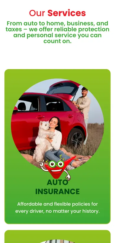 Servicios del sitio de Calidad Insurance en celular